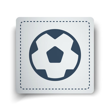 Black Soccer Ball icon on white sticker
