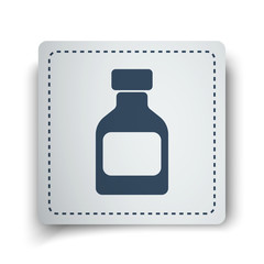 Black Medicine Bottle icon on white sticker