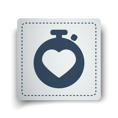 Fototapeta premium Black Heart Rate Monitor icon on white sticker
