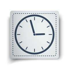 Black Clock icon on white sticker