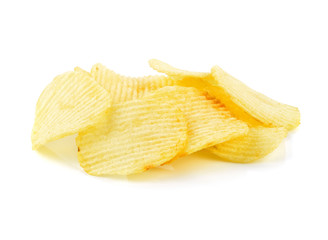 Potato chips isolated on white