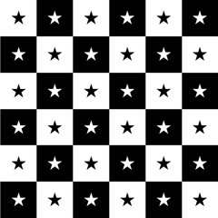 Star Black White Chess Board Background Vector Illustration