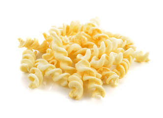 Spiral potato snack isolated on white
