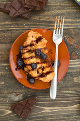 homemade french toast with blueberries