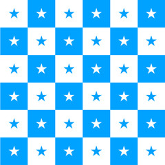 Star Blue White Chess Board Background Vector Illustration