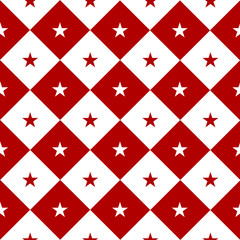 Star Red White Chess Board Diamond Background Vector Illustration