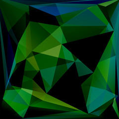 abstract background consisting of green, black triangles