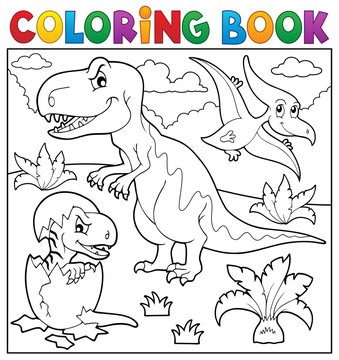 Coloring book dinosaur topic 9