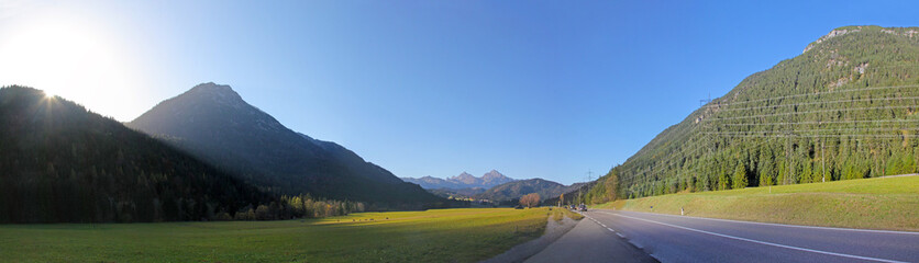 panorama on mountain road