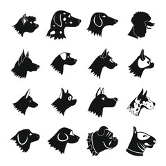 Dog Icons set, simple style