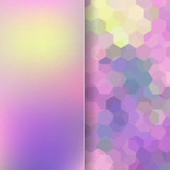 abstract background consisting of violet, yellow, pink  hexagons