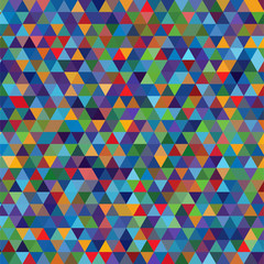abstract background consisting of small blue, red, yellow, green triangles