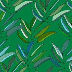 Green seamless leaves. Seamless pattern for your design