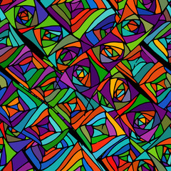 Fototapeta na wymiar colorful geometrical abstract seamless pattern, vector illustrat
