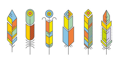 Abstract feather color icons