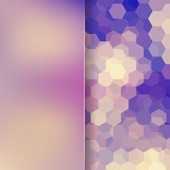abstract background consisting of beige, brown, violet hexagons