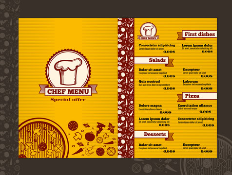 Restaurant menu vector design template mockup