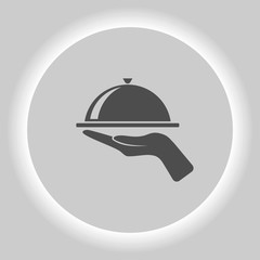 Hot proper meal plate vector icon