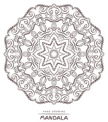 Mandala for coloring. Vector Beautiful Deco Mandala,Ethnic decor