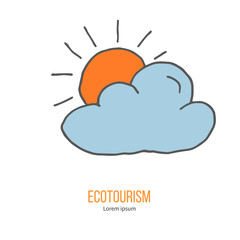 Vector ecotourism design element isolated on white