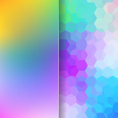 abstract background consisting of pink, blue, yellow, green hexa
