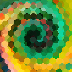 Fototapeta na wymiar abstract background consisting of black, green, yellow hexagons,