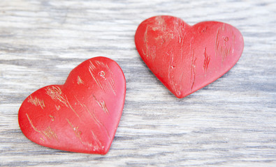 couple de cœurs rouge 