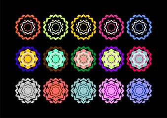 Symmetrical Arab rosette of several colors 8