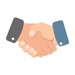 Handshake vector illustration. Two business partners agreed a deal and doing handshaking