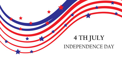 Obraz premium abstract ribbons, flag banner July 4 Independence Day of America, USA. Vector illustration;