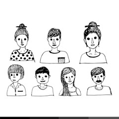 People face cartoon icon Illustration design