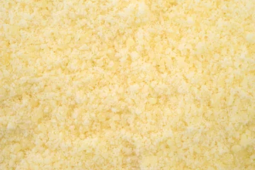 Zelfklevend Fotobehang Zuivelproducten Close view of grated Pecorino Romano cheese