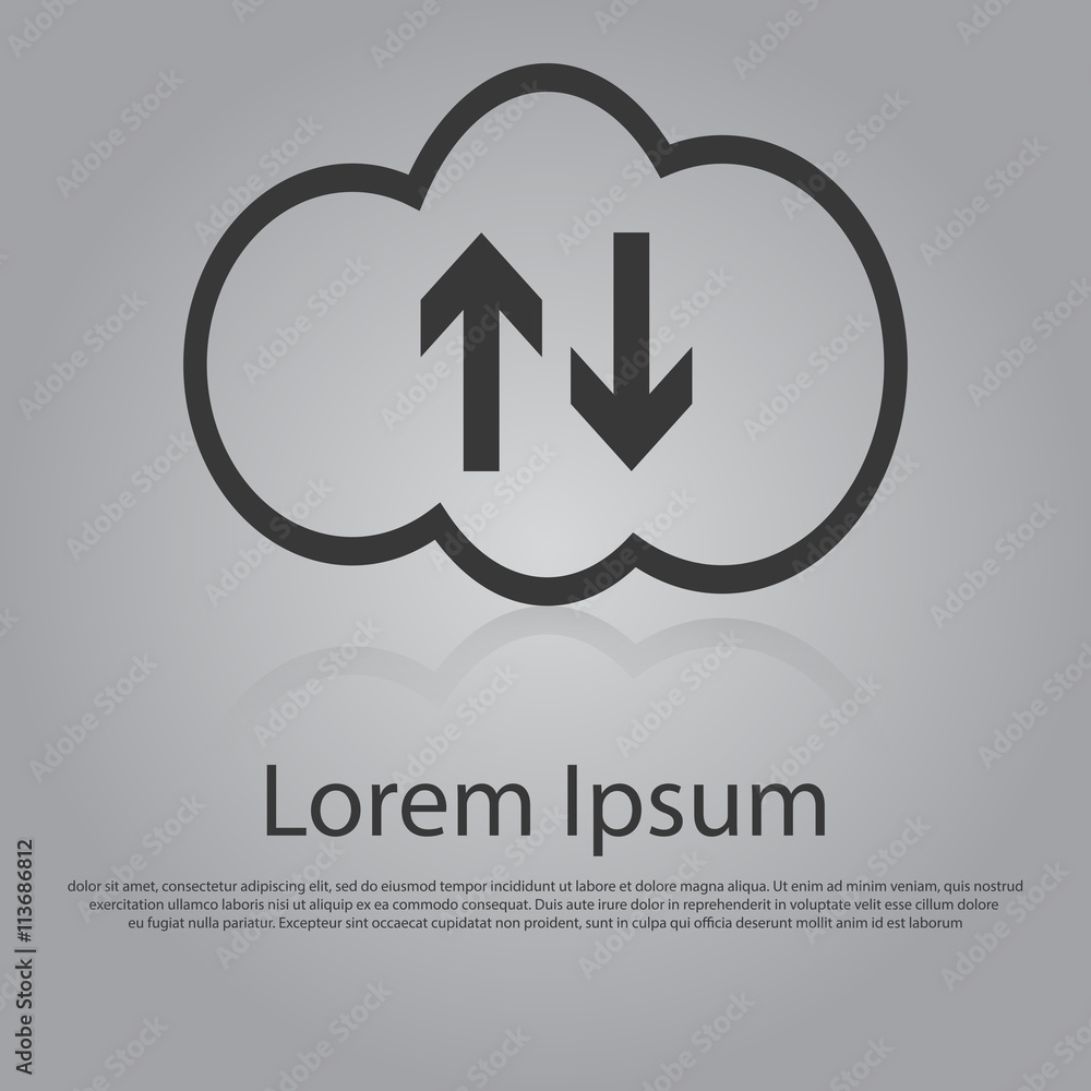 Poster Vector icon of cloud computing concept