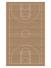 Basketball Court with Hardwood Texture