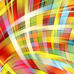Colorful smooth light lines background. Red, yellow, orange, blue colors