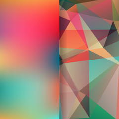 abstract background consisting of red, green triangles