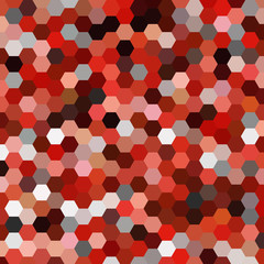abstract background consisting of white, red, black hexagons