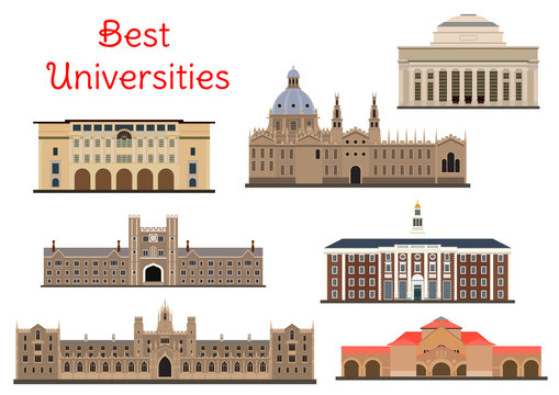Buildings of popular national universities icons