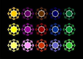 Symmetrical Arab rosette of several colors 18