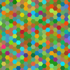 abstract background consisting of green, brown, red hexagons