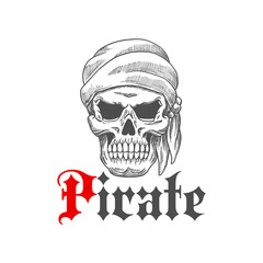 Naklejki  Dead pirate skull symbol for tattoo design