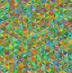abstract background consisting of small green, brown, orange triangles
