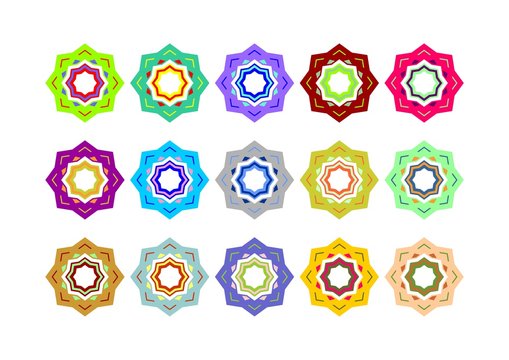 Symmetrical Arab rosette of several colors 23