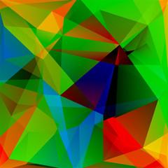 abstract background consisting of green, blue, red triangles