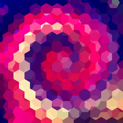 abstract background consisting of pink, purple, blue hexagons
