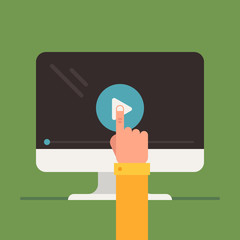 Video tutorials concept flat icon. Vector illustration