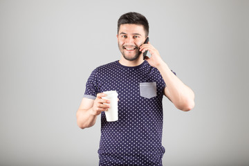 Man talking via smartphone