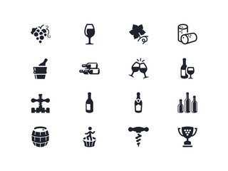 Wine industry icons. Lyra series