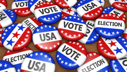 US Presidential Election USA Badges Concept - 113692077