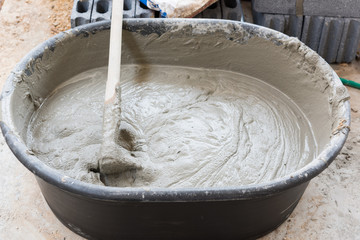 cement mix concrete is compacted sand